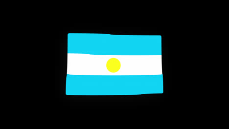 Nationalflagge-Argentiniens,-Ländersymbol,-Nahtlose-Schleifenanimation,-Winken-Mit-Alphakanal